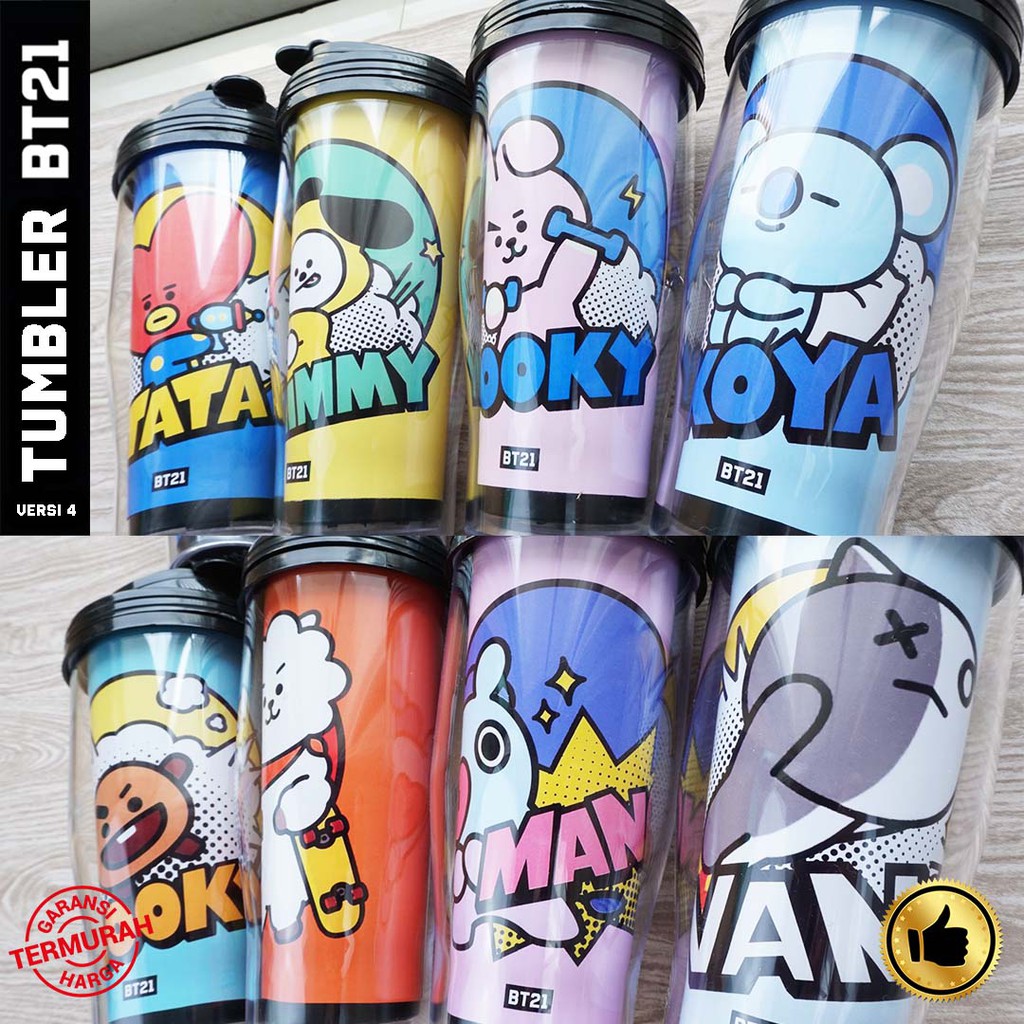 Bình Nước Họa Tiết Bt21 Phiên Bản 4 - Merchandise Kpop Bts