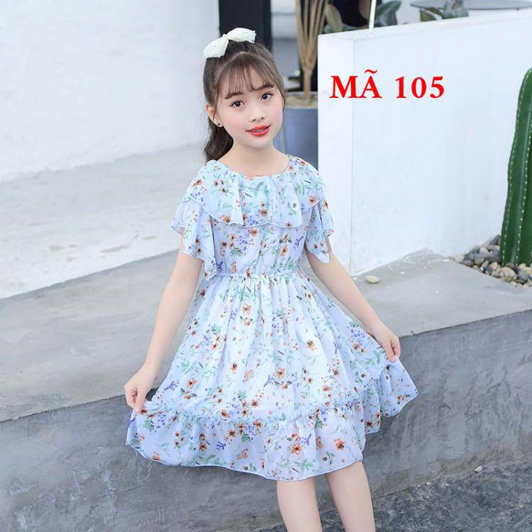 Đầm voan hoa nhí cao cấp ( ngắn) MÃ 104 +MÃ 105