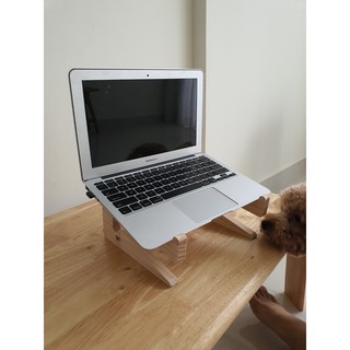 Giá Đỡ, Kệ Tải nhiệt Cho Laptop, Macbook Bằng Gỗ Thông Tự Nhiên - Loại 2 Tầng
