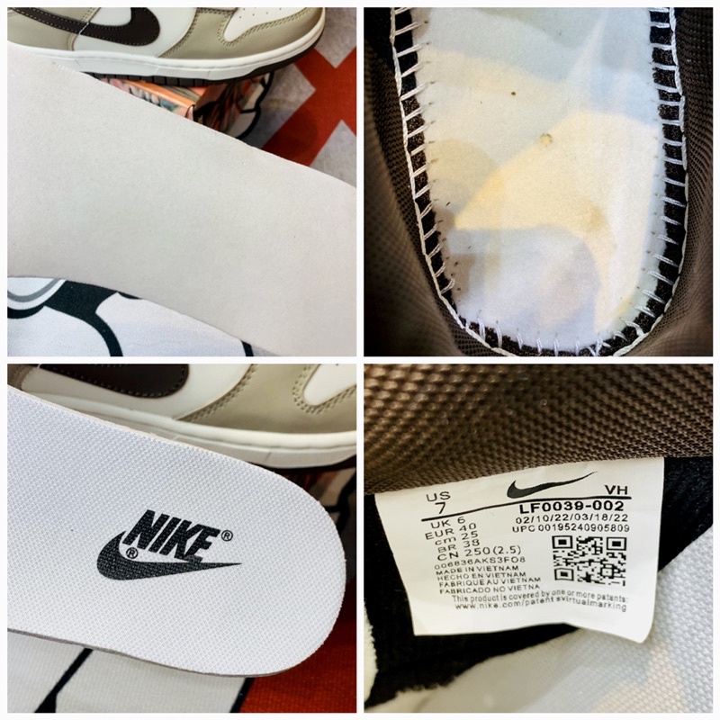 Giày thể thao sneaker sb dunk low steam boy white brown hàng SC
