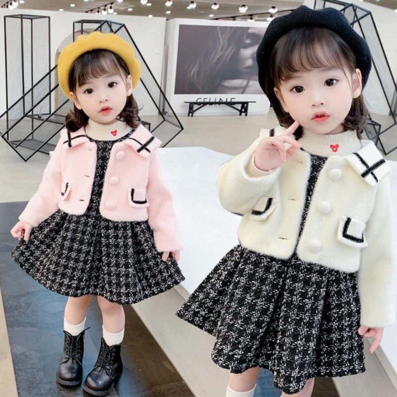 sét váy dạ cho bé gái
