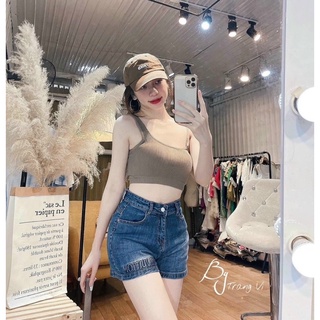 quần sort jean lưng cao