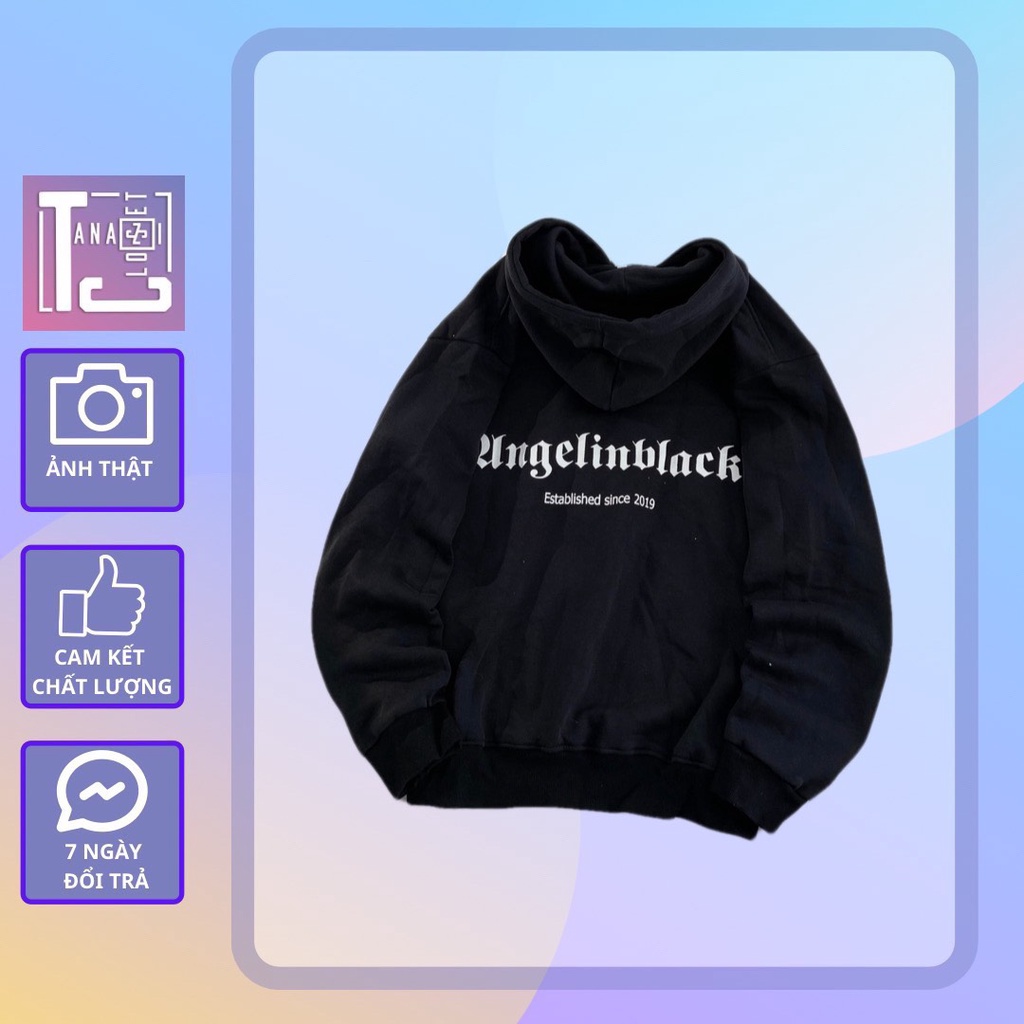 [sẵn] Áo hodie tay dài chữ in Angel