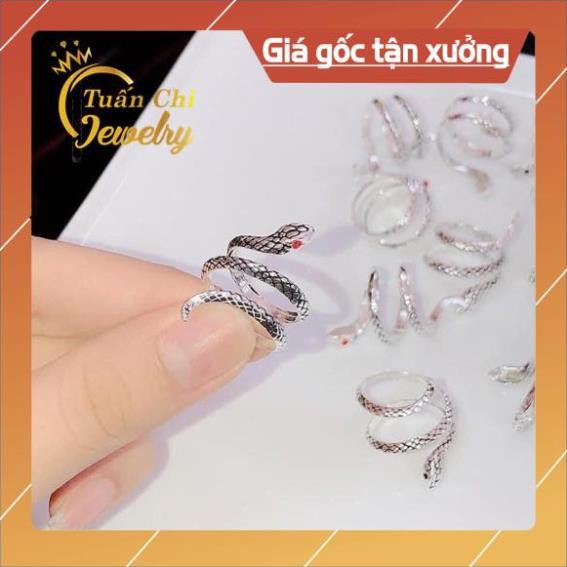 Nhẫn Bạc Nữ ⚡ HÀNG MỚI VỀ⚡ Nhẫn Hình Con Rắn Kiểu Dáng Độc Lạ Dành Cho Nam Nữ Free Ship Toan quoc