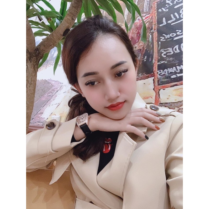 Đồng hồ nữ FM0303 Pin Mặt bầu dục size 28x42mm Kính khoáng - Đồng hồ nữ dây da | BigBuy360 - bigbuy360.vn