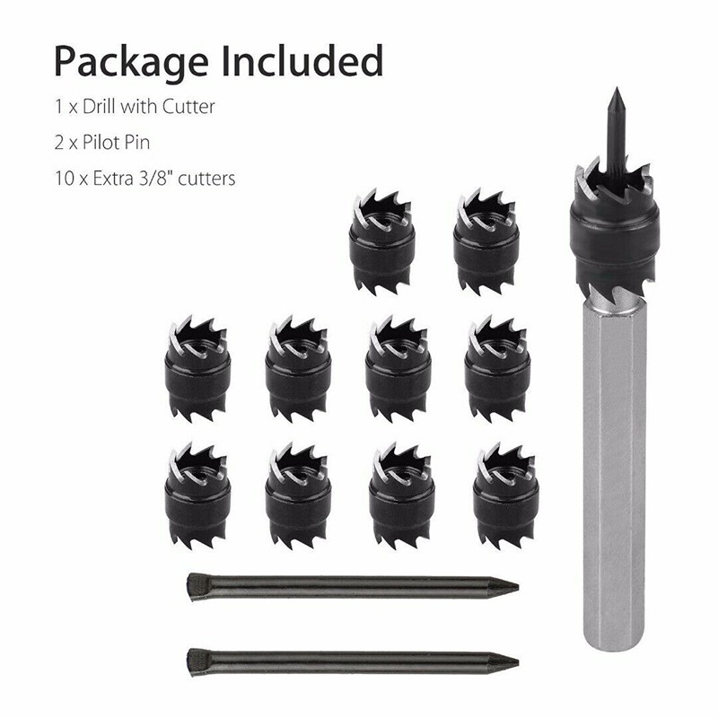 [baishangworshipwell♥]13Pcs Double Sided 3/8&quot; Spot Weld Cutter HSS Drill Bit Remover Welder Tool Kit