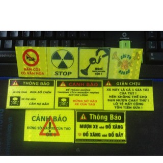 combo 9 tem phượt ,tem xe phản quang