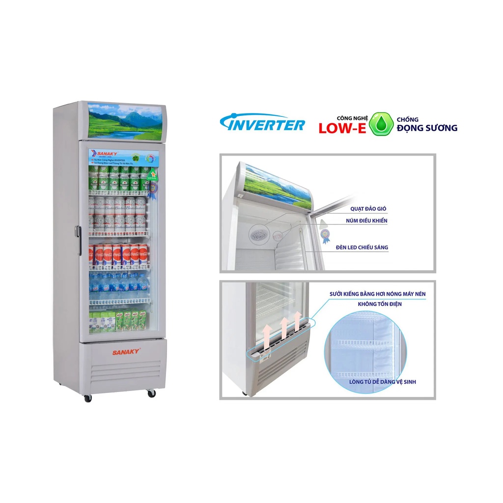 VH-218K3L - Tủ mát Inverter SANAKY VH-218K3L 170 lít - 1 CÁNH, DÀN LẠNH NHÔM, MIỄN PHÍ GIAO HÀNG HCM.