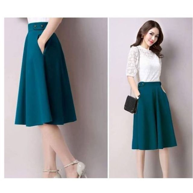 CHÂN VÁY HANA PHỐI NÚT FASHION