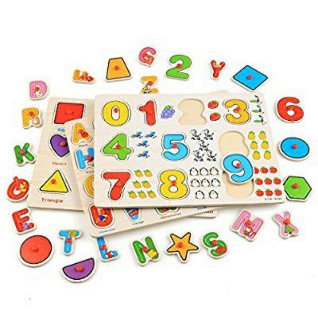 COMBO 3 BẢNG NÚM: HÌNH, CHỮ, SỐ