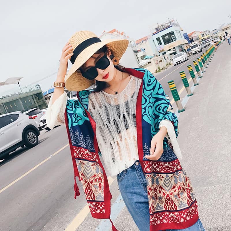 Khăn Choàng BoHo đi biển_khăn chụp hình siêu xinh