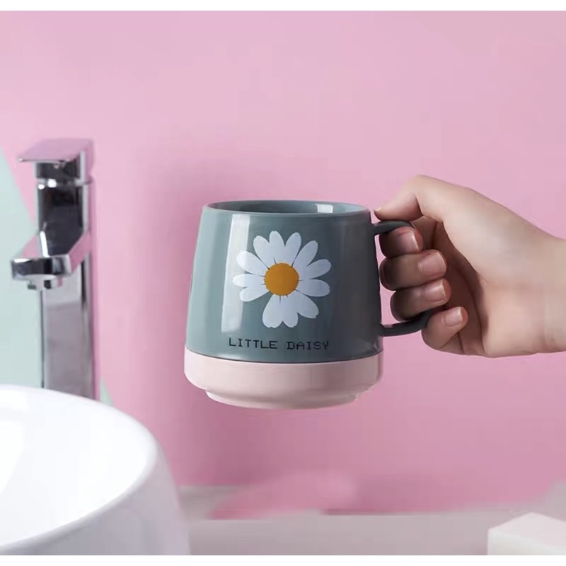 Ly uống nước hiện đại, cốc đánh răng có quai 410ml cao cấp nhựa PP an toàn sử dụng 5677