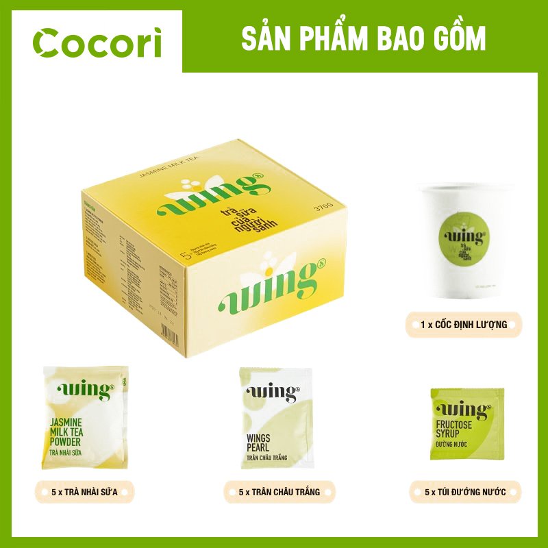 Trà Sữa Wings Tự Pha Hộp Hộp 5 Set Vị Hồng Trà Và Trà sữa Wings Nhài Cocori