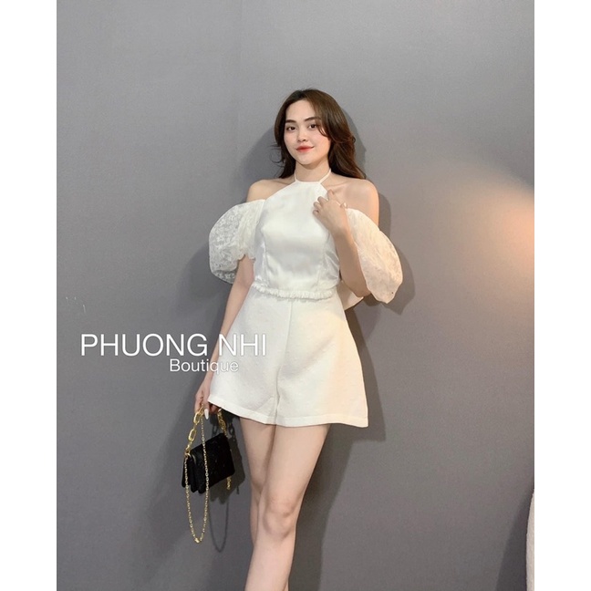 SET ÁO RỚT VAI PHỒNG + CHÂN VÁY TRẮNG