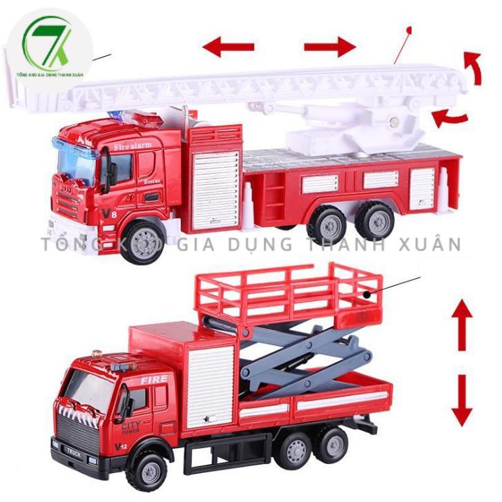 Đồ chơi 6 xe cứu hỏa đồ chơi ô tô, xe chở nước, xe chữa cháy, máy bay cho các bé tập làm các chú lính cứu hỏa tí hon