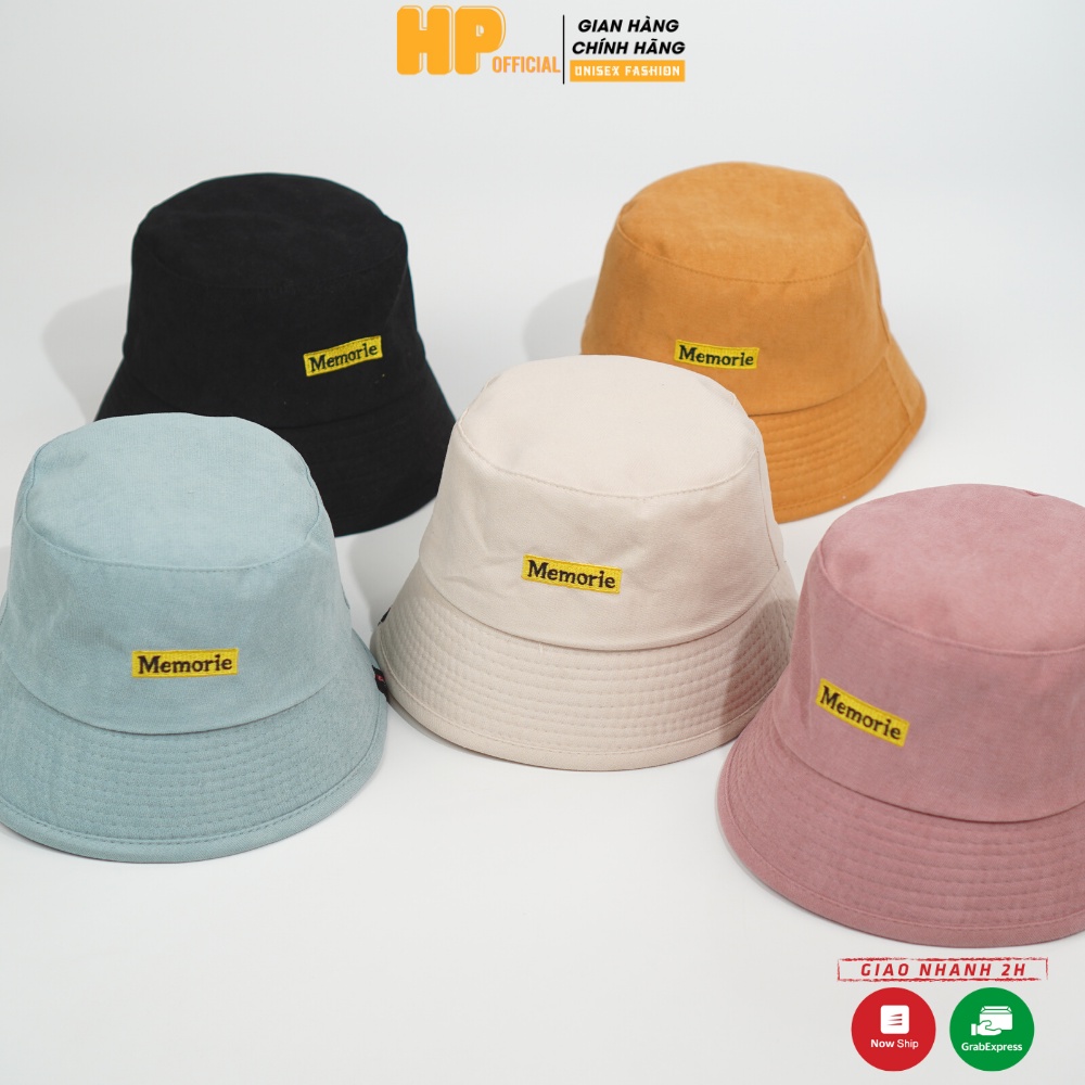 Mũ bucket vành cụp ❤️Nón tai bèo cặp mũ lưỡi trai thêu chữ MEMORIE chất nỉ nhung unisex nam nữ N37 - Happy Style