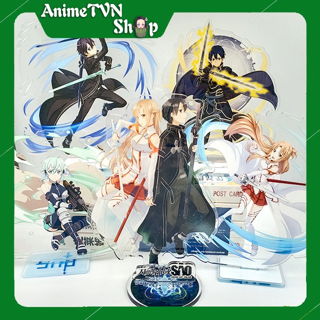 Tượng Mica Standee anime/manga Sword art Online - SAO - Nhựa Cứng Acrylic In nhiều chi tiết sắc nét có bảng tên nhân vật