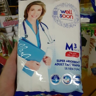 Tã người lớn tiện dụng Well Soon size M 75- 110cm bịch 3 miếng