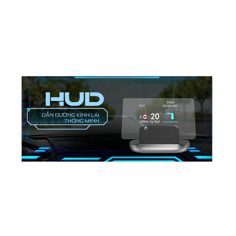 VIETMAP HUD H1AS (Van ngoài) - Hud Dẫn Đường CẢNH BÁO Camera- Giao Thông- Báo Tốc độ- Kết Nối Cảm Biến Áp Suất Lốp