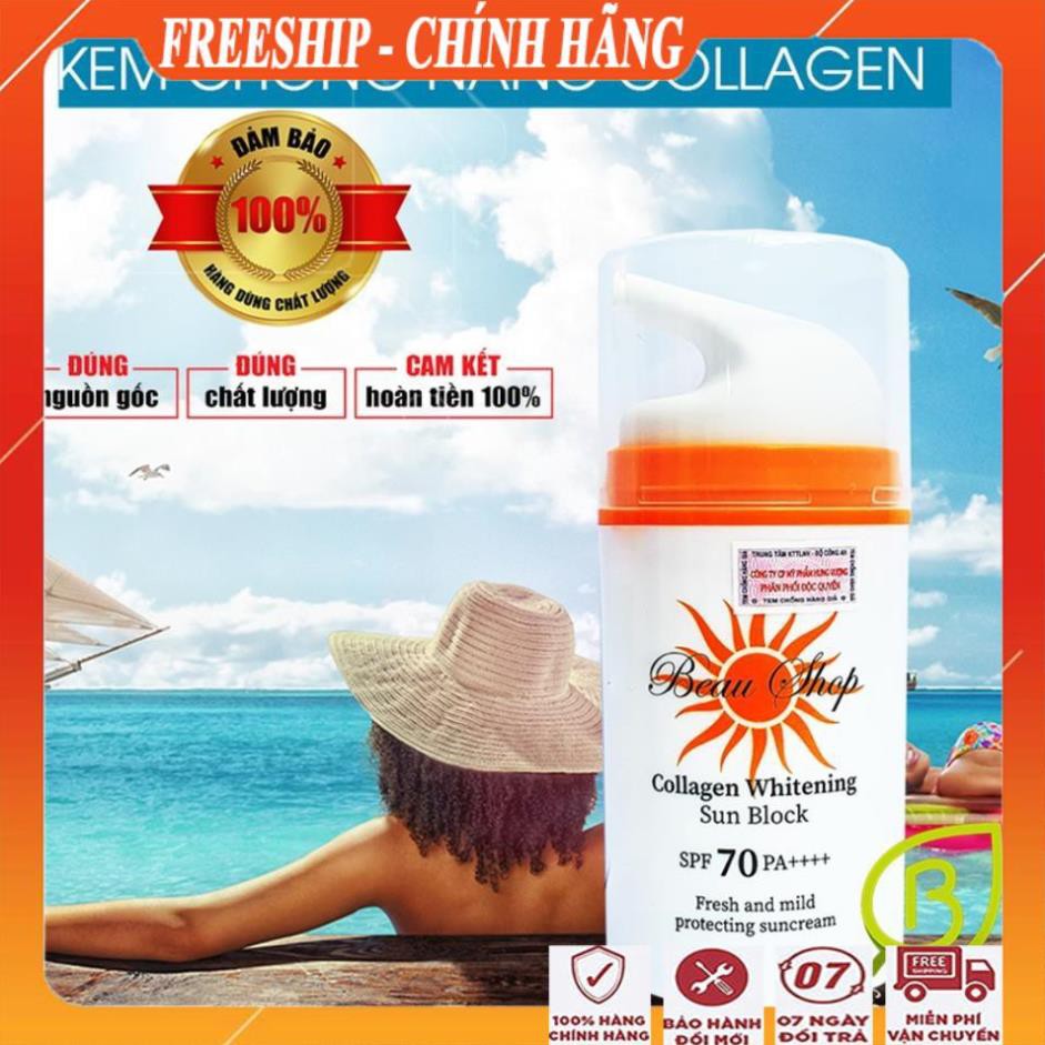 [FreeShip - GIÁ SẬP SÀN] Kem chống nắng cho da dầu, da mụn bổ sung collagen/Kem chống nắng tốt beau shop