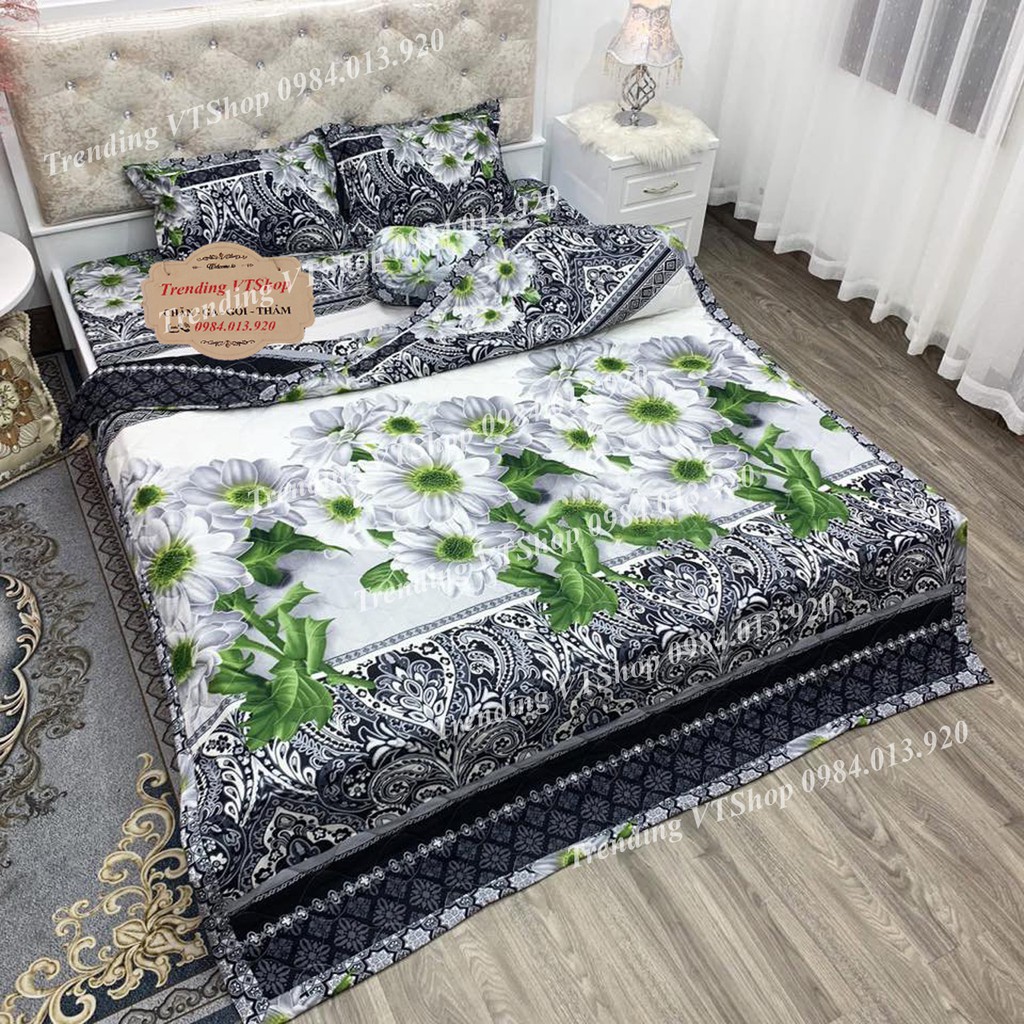 [Giá hủy diệt] Bộ 5 món chăn hè ga gối chất liệu Poly Cotton  không bai xù, mẫu mã đa dạng | BigBuy360 - bigbuy360.vn