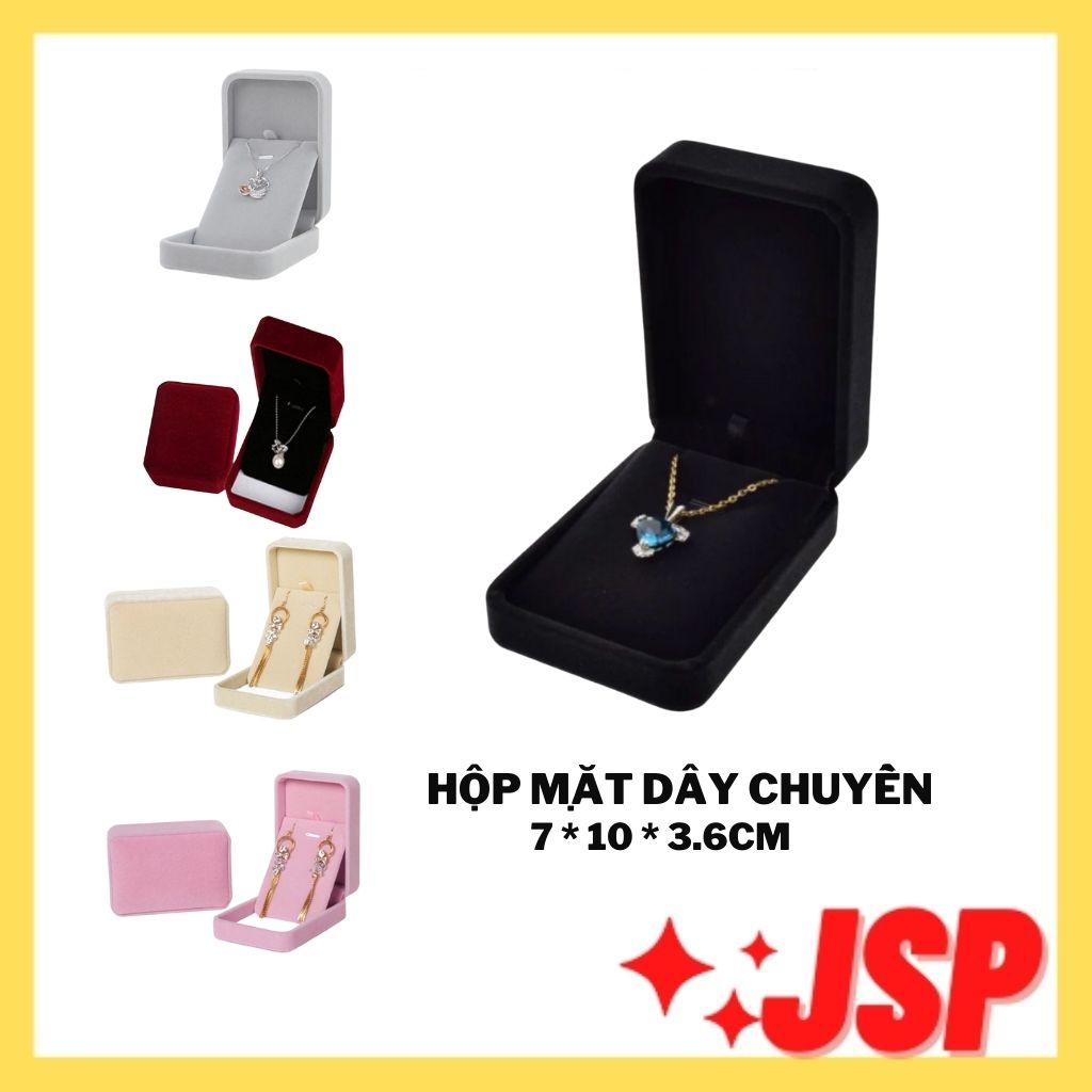 Hộp đựng dây chuyền chất liệu nỉ nhung nhiều màu hộp đựng trang sức JSP cao cấp.