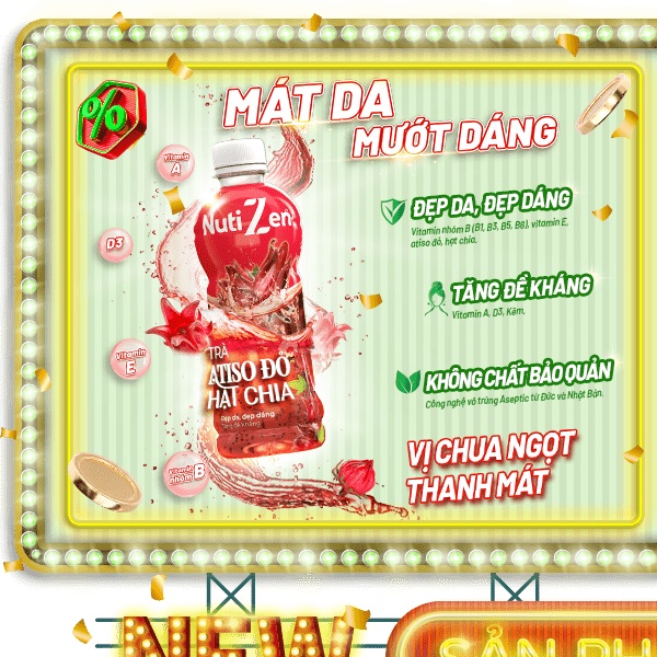Lốc 6 Chai 290ml Trà Atiso Đỏ Hạt Chia Nutizen - NUTIFOOD - YOOSOO MALL