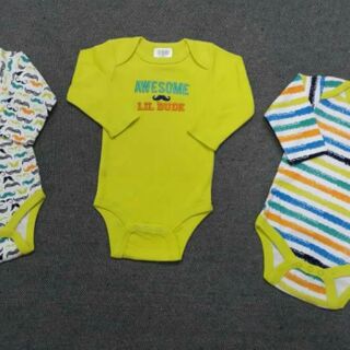 Set 3 body dài tay đóng bỉm cho bé trai