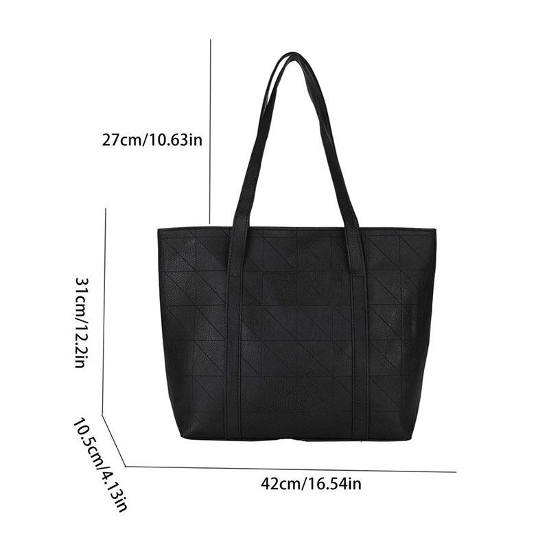 Túi tote YADOU da pu màu trơn họa tiết hình thoi đơn giản thời trang cho nữ