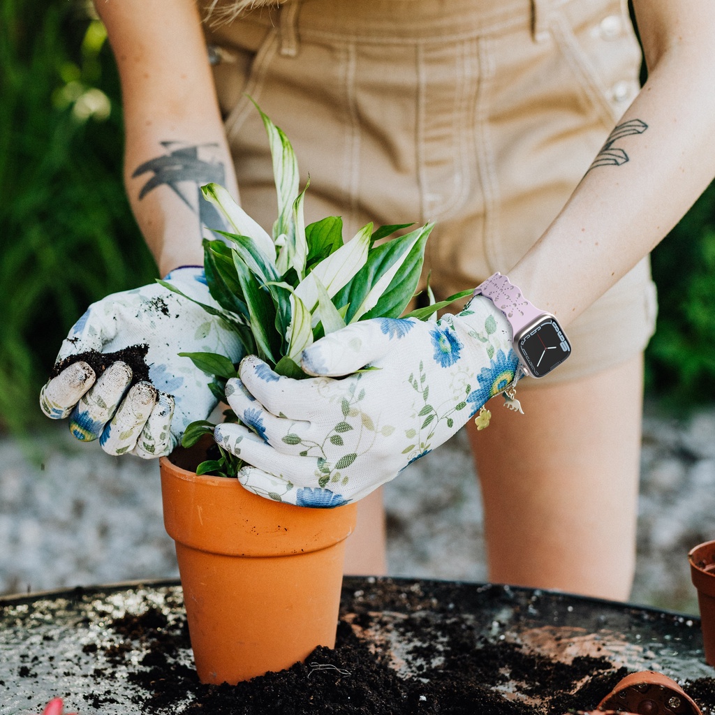 Dây Đeo Thay Thế Chất Liệu Silicon Thiết Kế Ren Hoa Cho Apple Watch Series 8 7 6 SE 5 4 3 Ultra 49mm 45mm 44mm 41mm 40mm