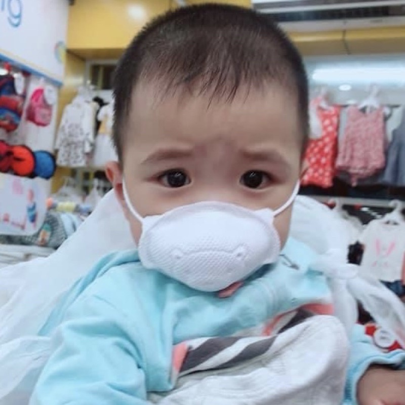 Khẩu trang hình gấu Pigeon mẫu 2021 cho trẻ sơ sinh đến 2 tuổi (Set 3 cái). Thiết bị y tế - Riokids KT3