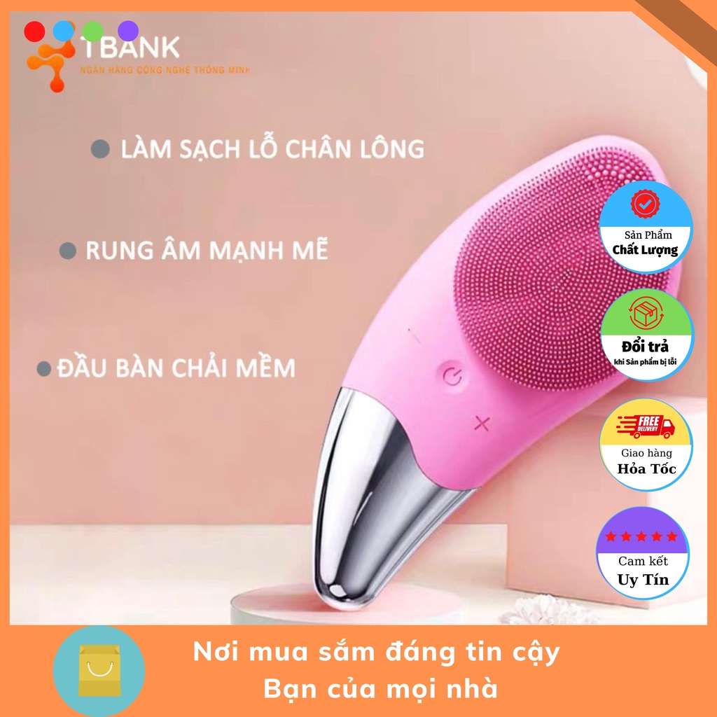 Máy rửa mặt 3 trong 1 SONIC FACIAL máy rửa mặt sóng siêu âm mẫu mới 2022 massage mặt sạch mịn chống lão hóa