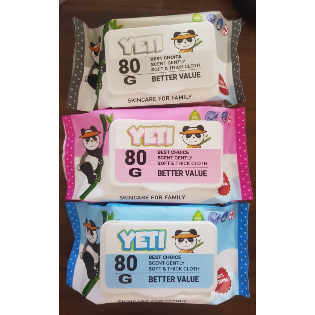 1 bịch giấy ướt YETI 80 gr Thái Lan sỉ lẻ chất lượng