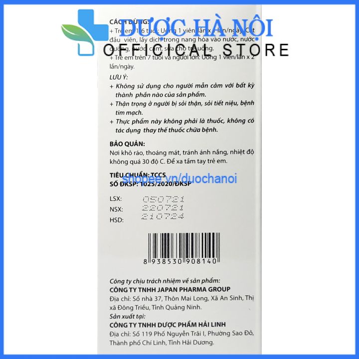 Viên uống canxi nano Mk7 bổ dung dưỡng chất glucosamin cho khớp ngừa loãng xương hôp 30 viên