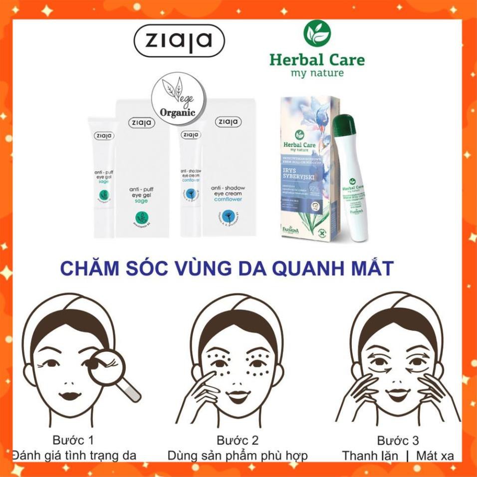 [Hàng Chính Hãng] Bộ Sản Phẩm Chăm Sóc Vùng Da Quang Mắt ZIAJA - Hết Thâm Quầng, Tan Bọng Mắt, Xóa Nhăn, Làm Căng Da