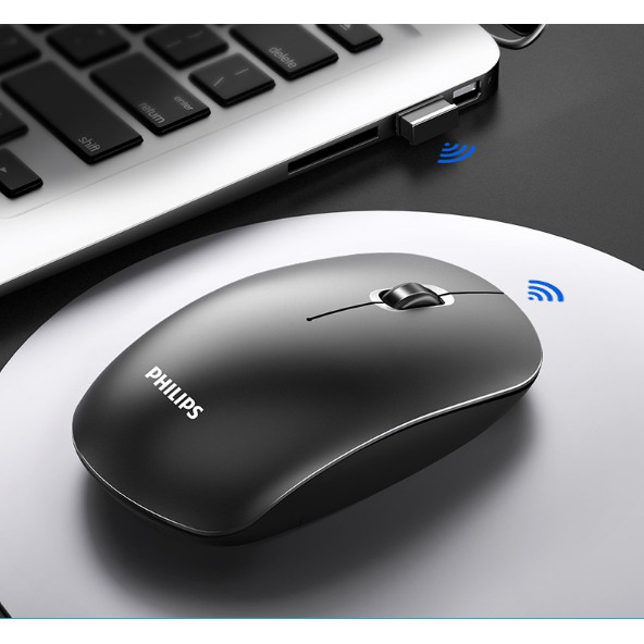 Chuột không dây Philips 2.4G Máy tính để bàn máy tính xách tay tiết kiệm điện cho văn phòng
