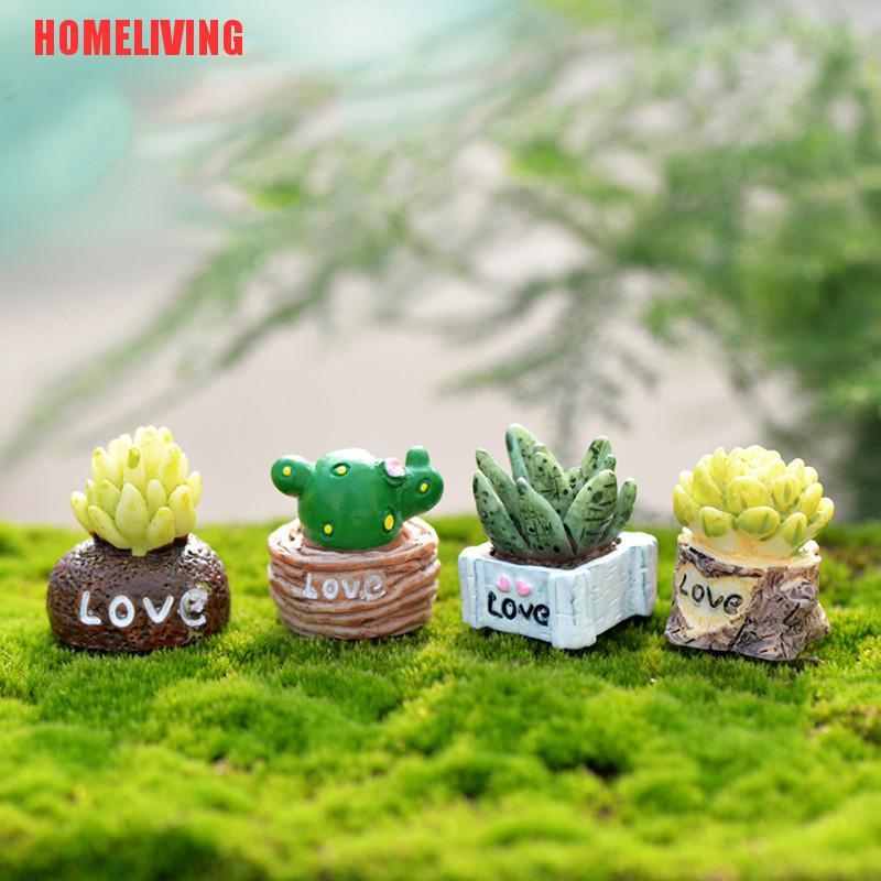 Set 4 Mô Hình Gnome Thu Nhỏ Bằng Nhựa Resin Trang Trí Vườn Thu Nhỏ DIY