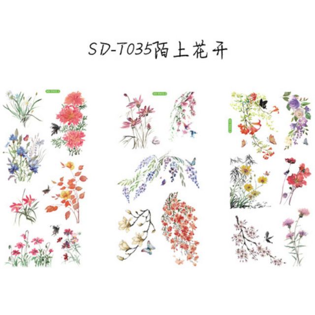 SET 3 TẤM WASHI STICKER 10*20cm WT03