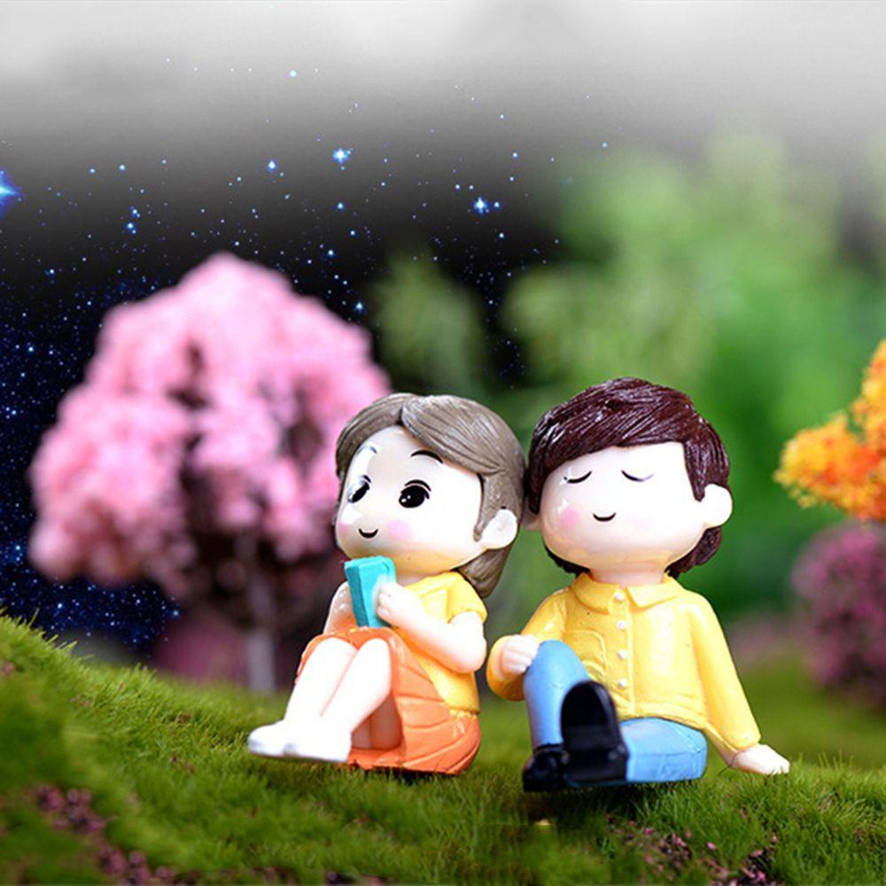 Bộ 2 Mô Hình Thu Nhỏ Bằng Nhựa Resin Dễ Thương Trang Trí Tiểu Cảnh