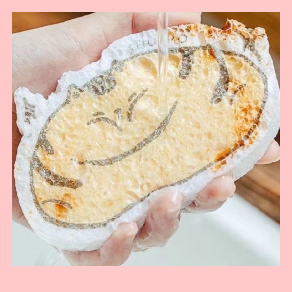 [Đời Sống] Miếng Bọt Biển Rửa Chén Dễ Thương Có Nút Hít Mạnh Hình Động Vật Đáng Yêu.