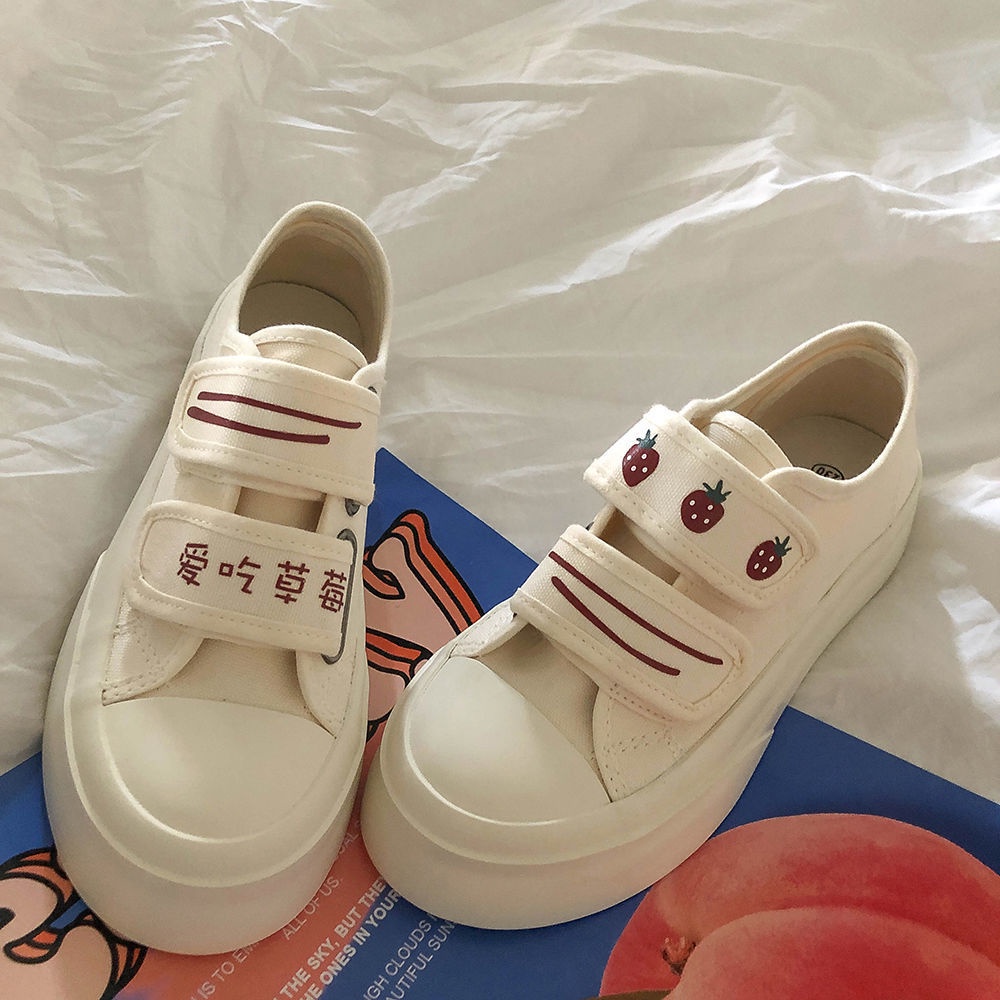 Giày thể thao đế độn quai dán xinh phong cách Ulzzang