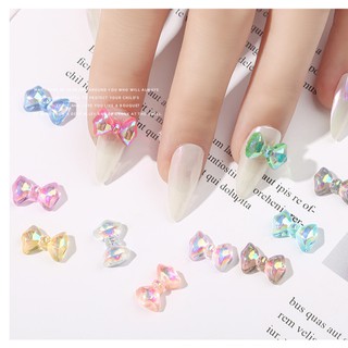 Set 4 Charm nơ pha lê tráng gương đính móng NZ04