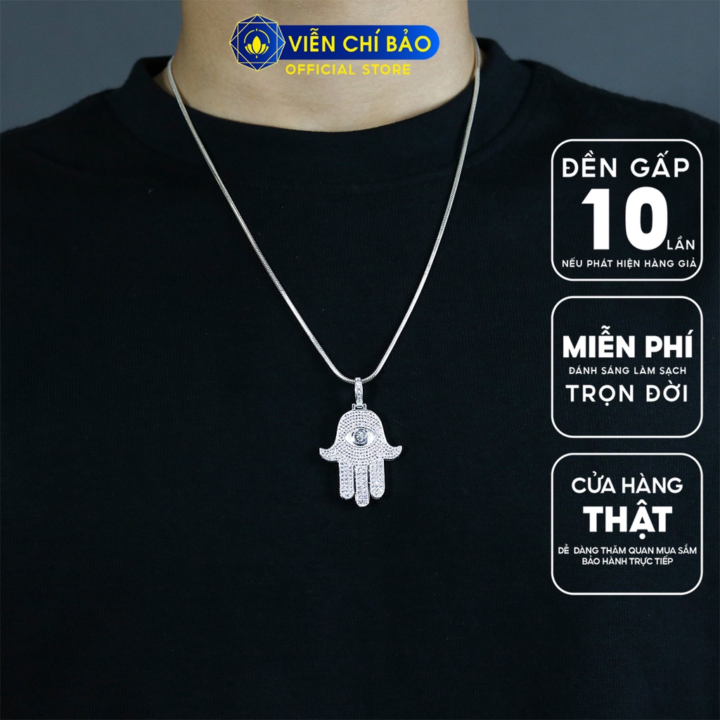 Mặt dây chuyền nam hình con mực đính đá chất liệu bạc 925 thời trang phụ kiện trang sức Viễn Chí Bảo M300286