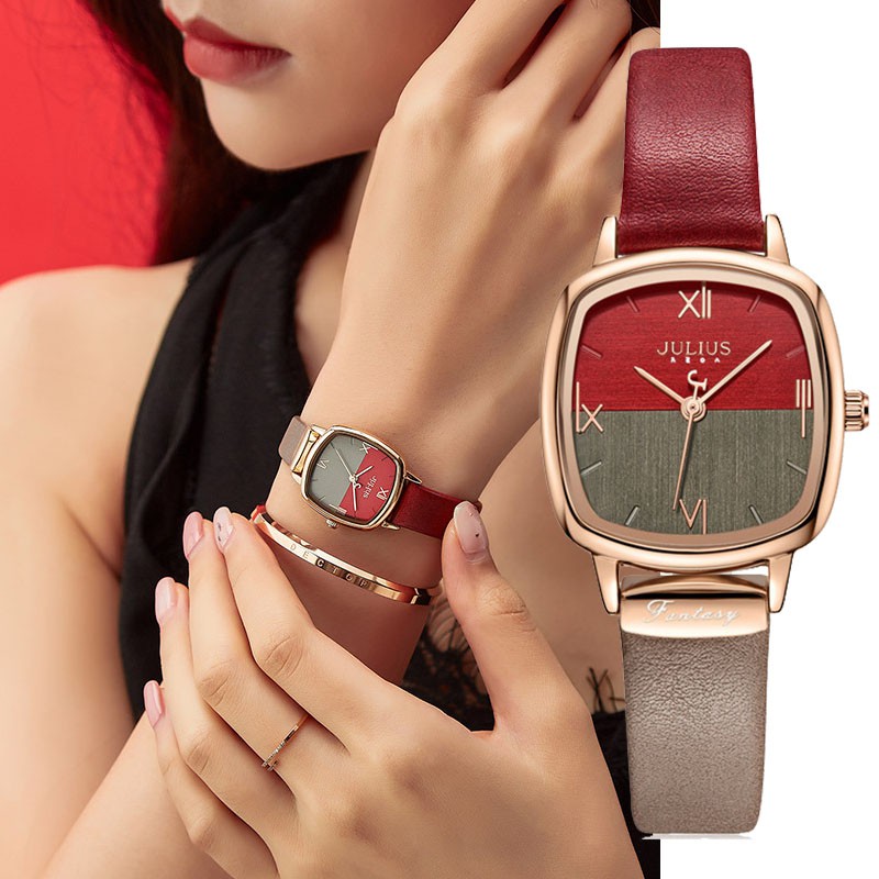 Đồng hồ nữ Julius JA-1240 dây da | Julius Official
