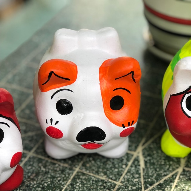 Heo đất Handmade Chó cam