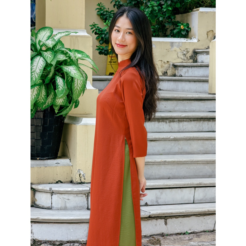 Set Áo dài Rosemary tây thi cam đất