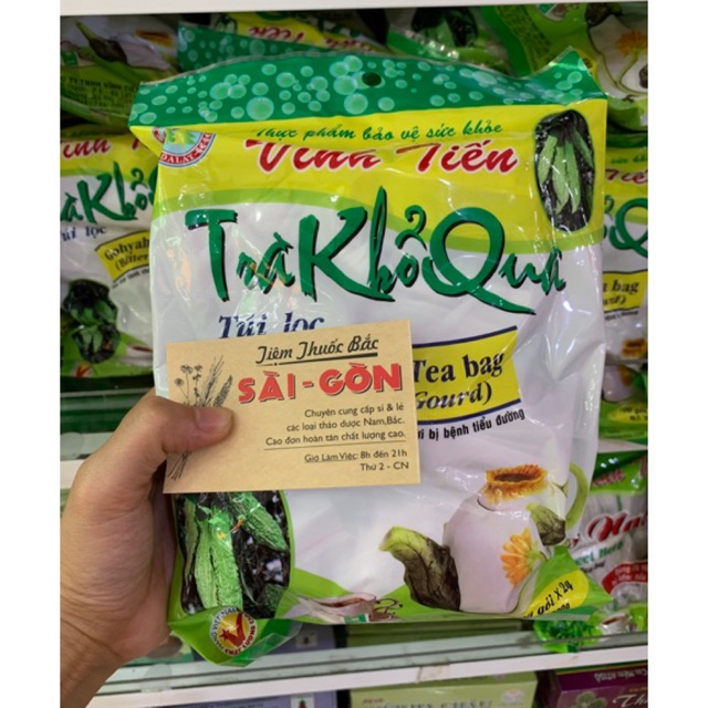 Trà Khổ Qua Vĩnh Tiến 100 Túi Lọc - Tiệm Thuốc Bắc Sài Gòn (Mẫu mới, date mới)