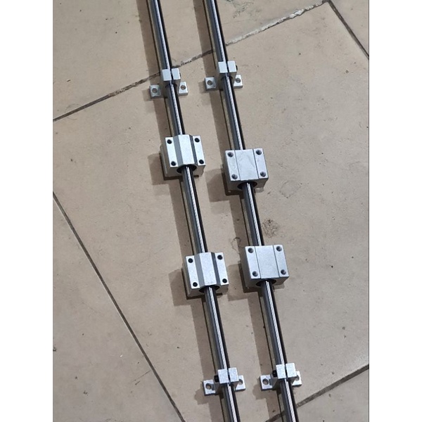 Combo 2 thanh trượt tròn phi 10mm + 4 gối đỡ SK10+ 4 con trượt SCS10