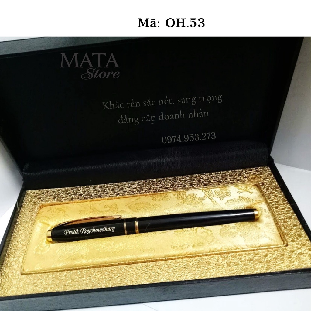 Bút ký cao cấp Cá sấu Crocodile mã OH.53 hàng xịn, nắp rút, mực nước, quà tặng doanh nhân khắc tên đẹp MataStore