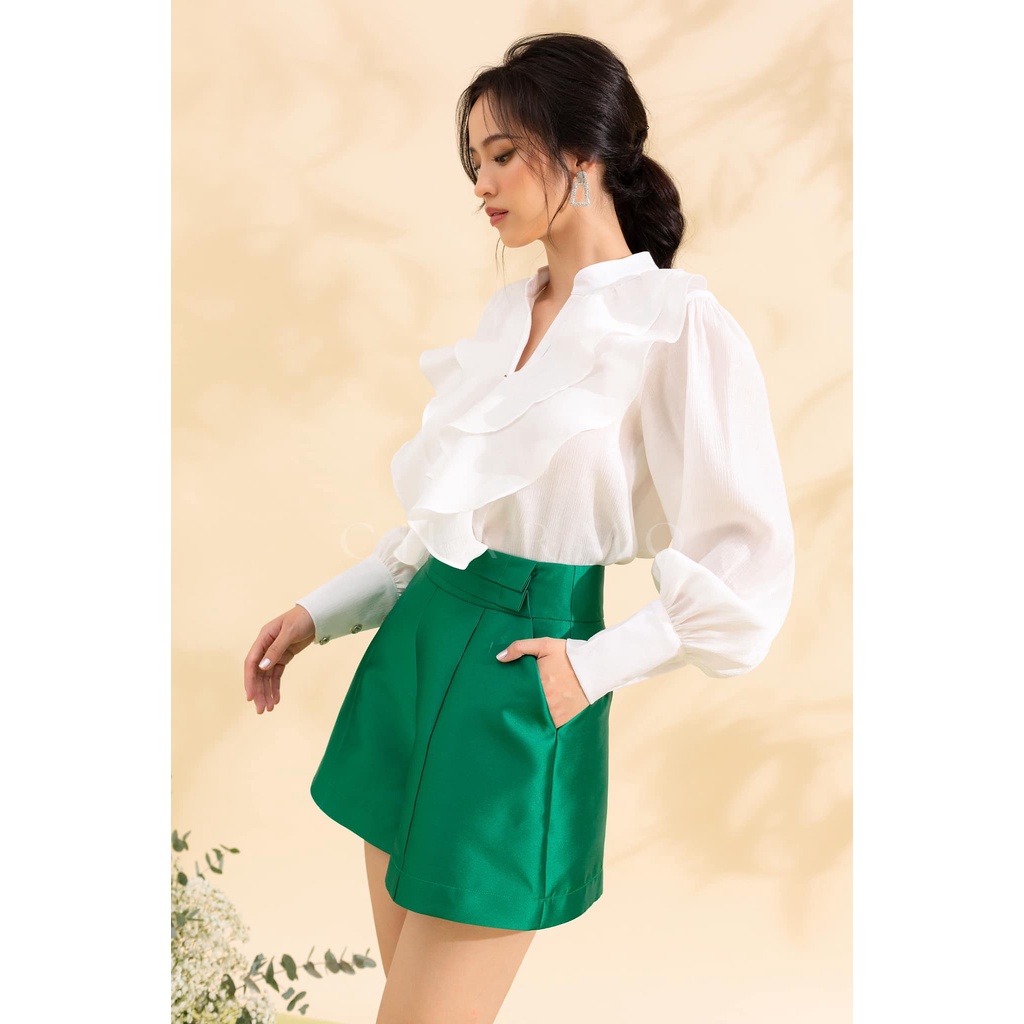 Quần short CHARMO cá tính vải phi biên Pleated Short